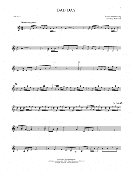 page one of Bad Day (Clarinet Solo)