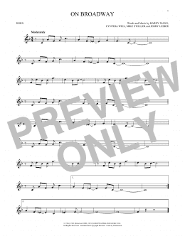 page one of On Broadway (French Horn Solo)