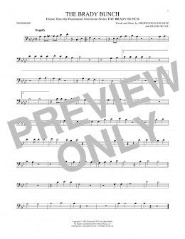 page one of The Brady Bunch (Trombone Solo)