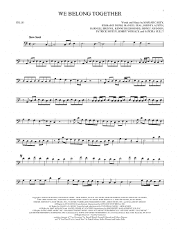 page one of We Belong Together (Cello Solo)