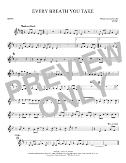 page one of Every Breath You Take (French Horn Solo)