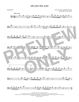 page one of Splish Splash (Trombone Solo)