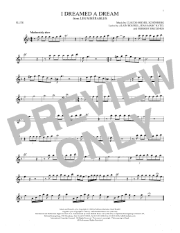 page one of I Dreamed A Dream (Flute Solo)