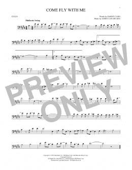 page one of Come Fly With Me (Cello Solo)