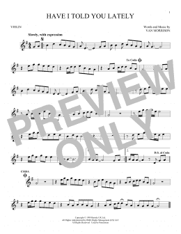 page one of Have I Told You Lately (Violin Solo)