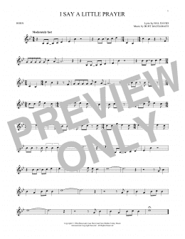 page one of I Say A Little Prayer (French Horn Solo)