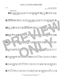 page one of I Say A Little Prayer (Viola Solo)