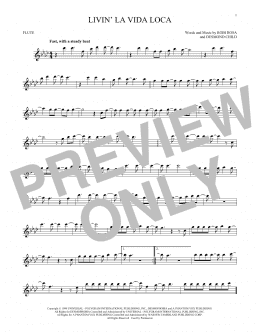 page one of Livin' La Vida Loca (Flute Solo)