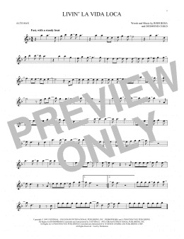 page one of Livin' La Vida Loca (Alto Sax Solo)