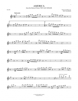 page one of America (Flute Solo)