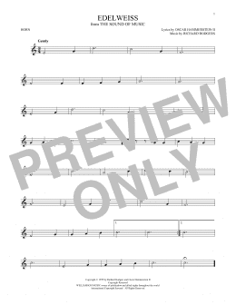 page one of Edelweiss (French Horn Solo)