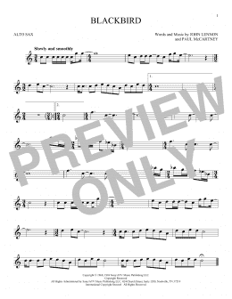 page one of Blackbird (Alto Sax Solo)