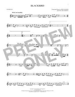 page one of Blackbird (Tenor Sax Solo)