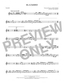 page one of Blackbird (Trumpet Solo)