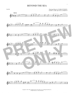 page one of Beyond The Sea (Flute Solo)