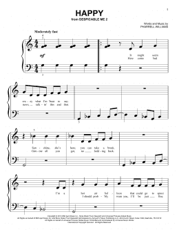 page one of Happy (Big Note Piano)