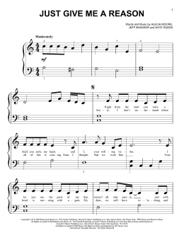 page one of Just Give Me A Reason (Big Note Piano)