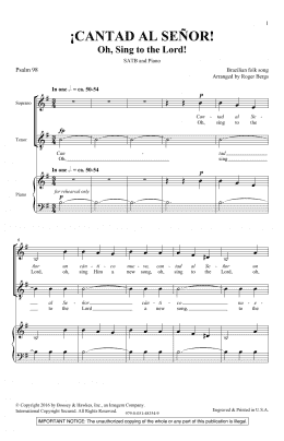 page one of Cantad Al Senor (SATB Choir)