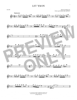 page one of Let 'Em In (Flute Solo)