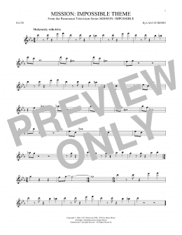 page one of Mission: Impossible Theme (Flute Solo)