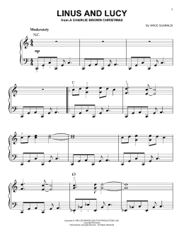 page one of Linus And Lucy (Easy Piano)