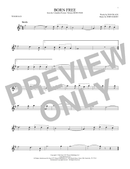 page one of Born Free (Tenor Sax Solo)