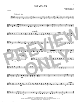 page one of 100 Years (Viola Solo)