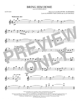 page one of Bring Him Home (Alto Sax Solo)