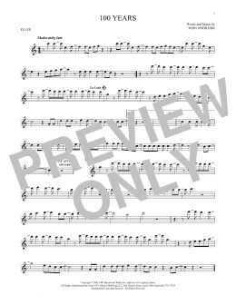 page one of 100 Years (Flute Solo)