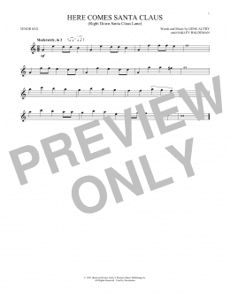 page one of Here Comes Santa Claus (Right Down Santa Claus Lane) (Tenor Sax Solo)