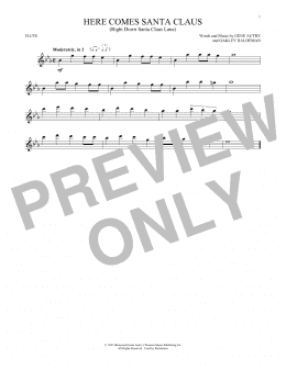 page one of Here Comes Santa Claus (Right Down Santa Claus Lane) (Flute Solo)