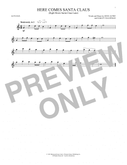 page one of Here Comes Santa Claus (Right Down Santa Claus Lane) (Alto Sax Solo)