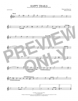 page one of Happy Trails (Alto Sax Solo)