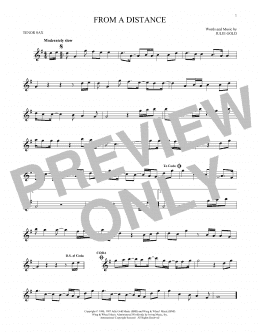 page one of From A Distance (Tenor Sax Solo)