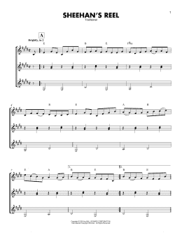 page one of Sheehan's Reel (Guitar Ensemble)