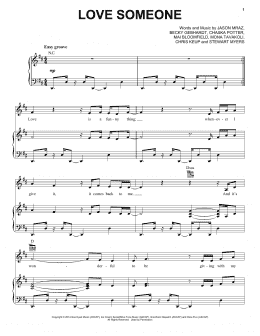 page one of Love Someone (Piano, Vocal & Guitar Chords + Backing Track)