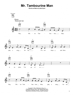 page one of Mr. Tambourine Man (Ukulele)