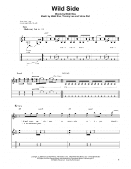 page one of Wild Side (Guitar Tab (Single Guitar))