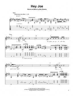 page one of Hey Joe (Easy Guitar Tab)