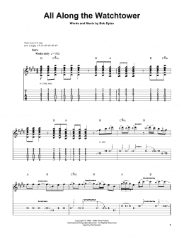 page one of All Along The Watchtower (Easy Guitar Tab)