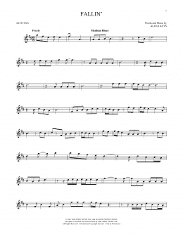 page one of Fallin' (Alto Sax Solo)