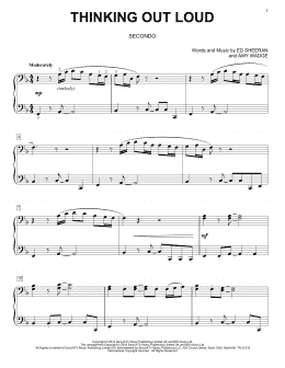 page one of Thinking Out Loud (Piano Duet)