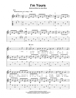 page one of I'm Yours (Solo Guitar)