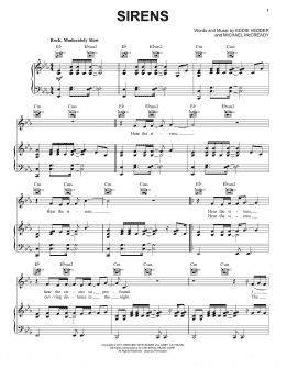 page one of Sirens (Piano, Vocal & Guitar Chords (Right-Hand Melody))