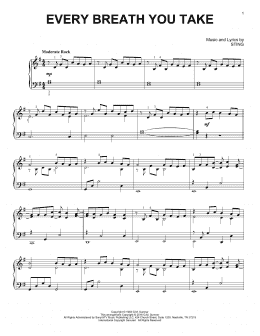 page one of Every Breath You Take (Piano Solo)