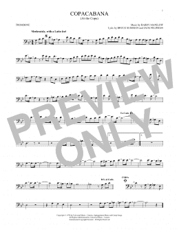 page one of Copacabana (At The Copa) (Trombone Solo)