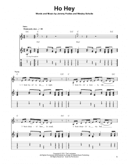 page one of Ho Hey (Guitar Tab (Single Guitar))