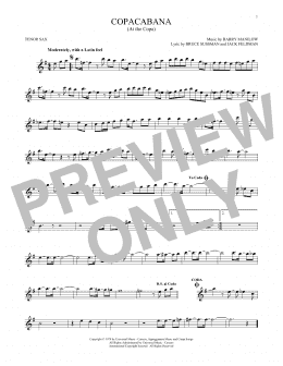 page one of Copacabana (At The Copa) (Tenor Sax Solo)