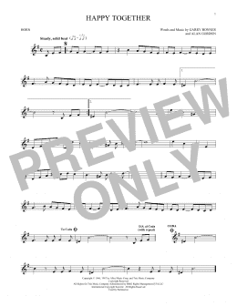 page one of Happy Together (French Horn Solo)