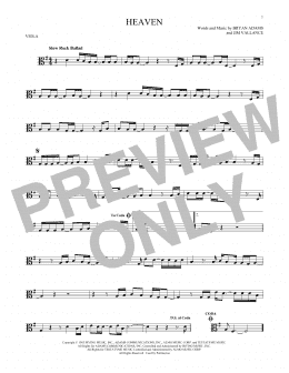 page one of Heaven (Viola Solo)